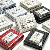 Ensemble de literie en microfibre brossée de qualité hôtelière de luxe, motifs rayés en relief, motifs unis, vente en gros OEM, ensemble de draps