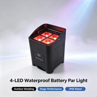 Projecteur PAR à batterie 4 LED RGBWA UV IP65 étanche, rechargeable sans fil, contrôle DMX512 par application, éclairage de scène extérieur pour mariage et fête