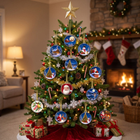 Ornement de Noël personnalisé en cuivre, plaque suspendue en métal pour les fêtes, Père Noël, bonhomme de neige, décoration festive pour la maison, artisanat