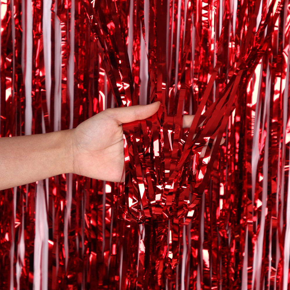 Red flat rain silk