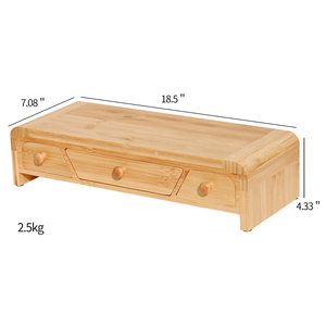 Soporte de monitor de bambú, elevador ergonómico para ordenador con organizador de almacenamiento - Product Image 6