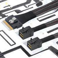 PCI-E Gen 4 Ultraport Slimline SAS 4.0 SFF-8654 8i ke SFF-8643 ganda HD 74pin Mini kabel SAS Transfer Data Mini PCI Express Raid