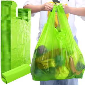 Bolsas de Camiseta Biodegradables con Asas Gruesas, Personalizables, Material PE, Impresión Serigráfica para Compras Comerciales (Supermercado) - Product Image 1