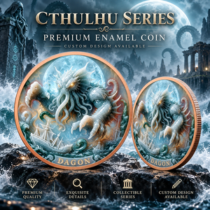 1 oz 999 Feinkupfer <span class=keywords><strong>Dagon</strong></span> Cthulhu Mythos Medaille 3D Hochrelief UV-Farbprägung Spezielle Sammleredition - Product Image 1
