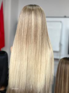 Vente en gros 100% cheveux vierges humains bruts 4*4 fermeture à lacet couleur ombrée avec racine brune perruques droites pour femmes - Product Image 4