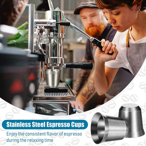 Tasse à expresso en acier inoxydable à double paroi isolée, tasse à café en métal pour capsules, tasse à démitasse pour la maison, intérieur ou extérieur - Product Image 4