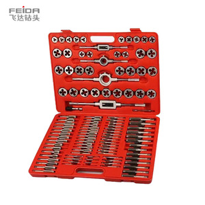 Feida nhà máy giá 110 pcs M2 ~ M18 UNC BSP công cụ thiết lập hợp kim thép tay <span class=keywords><strong>tap</strong></span> và Die <span class=keywords><strong>tap</strong></span> cờ lê Set với Hộp Màu Đỏ - Product Image 2