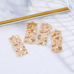 Di buona qualità di fascia alta materiali in ottone placcato oro 18k pendenti geometrici rettangolari o diamanti in rame fogli pendenti gioielli - Product Image 4