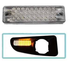 12v 24v ámbar y blanco LED cabeza de la barra de luz para remolques de camiones 30 LEDs luz de día con e-la aprobación de la marca IP67