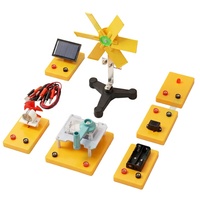 Kit d'expérimentation de conversion d'énergie LYMART : Panneau solaire, éolienne, ventilateur, générateur manuel, support de batterie, module interrupteur LED