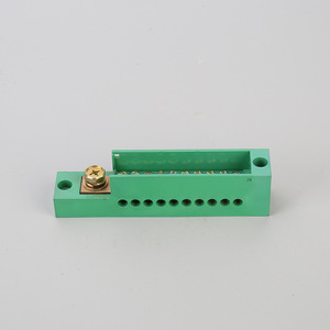 Screw <b>Terminal</b> Block 10 Position Green Copper Contact Single Pole For Parallel Wiring Electrical Connector - Product Image 1