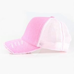 Casquettes de baseball tendance 5 panneaux style trucker, vierges, effet vieilli, délavées, avec dos en maille, pour l'été – Meilleures ventes - Product Image 3