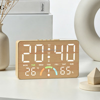 Jam Meja Digital LED Multi-fungsi dengan Kecerahan yang Dapat Disesuaikan, Indikator Kesehatan, Temperatur, Tanggal, Hari, Dekorasi Rumah