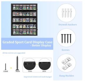 35 phân loại thẻ thể thao hiển thị trường hợp thẻ bóng chày hiển thị khung UV bảo vệ có thể khóa tủ tường cho bóng rổ sưu tập - Product Image 3