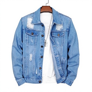 Veste en jean vintage pour homme, effet usé, manches longues, boutonnée, style streetwear décontracté, avec un look classique - Product Image 6
