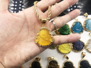 พระพุทธรูปสีม่วงสไตล์ใหม่ BMZ 2025 พร้อมจี้หยก 17 สี หยกเขียว - Product Image 6