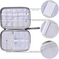 Sac de rangement portable personnalisé pour câbles de voyage, pochette multi-compartiments pour chargeurs et cordons électroniques avec sangle de transport