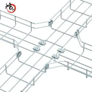 Basket Steel Cable Tray Outdoor 50mm 100mm 200mm Galvanized Wire Mesh Cable Tray Customized