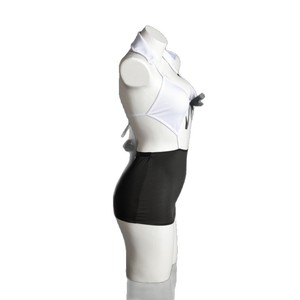 Uniforme de secrétaire sexy pour femme, chemisier de jeu de rôle avec nœud noir, robe fantaisie en polyester blanc 9132 - Product Image 4