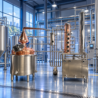 Colonne de distillation commerciale multi-colonnes en cuivre 700L 800L pour whisky, vodka, gin, brandy, rhum, éthanol, certifiée CE