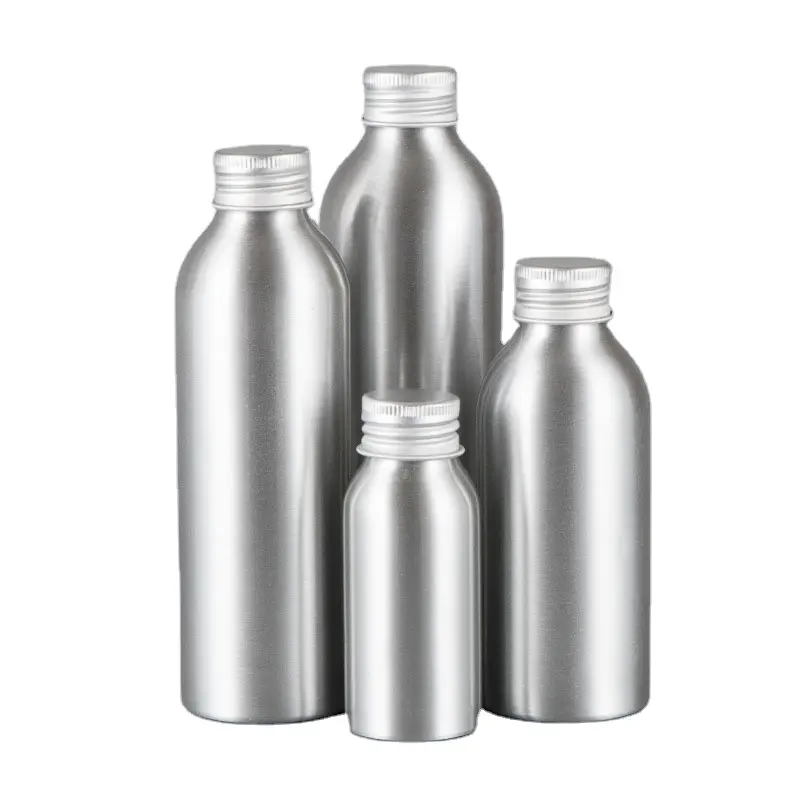 30Ml 50Ml 100Ml 150Ml 250Ml 500Ml Lege Zilveren Aluminium Fles Met Schroefdop