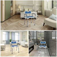 Sièges de douche réglables en hauteur en alliage d'aluminium 1207A-1 avec double revêtement pour personnes âgées - Chaise de douche pour salle de bain