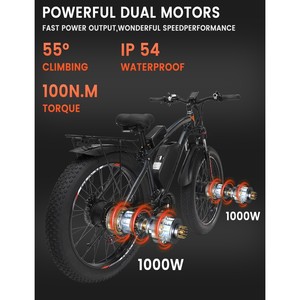 Bicicleta Eléctrica de Montaña para Adultos con Motor Dual de 2000W, MTB 26x4.0, E-Bike 2000W, Bicicleta de Montaña Eléctrica con Motor Dual, Elektro 20 - Product Image 4