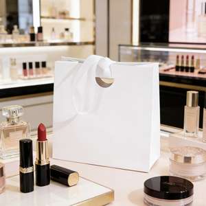 Bolsas de Regalo de Papel Portátiles con Logotipo para Joyería, Bolsas de Compras de Lujo con Cinta para Anillos, Pendientes y Collares - Product Image 6