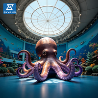 Sculpture géante gonflable de pieuvre, modèle d'art en forme de pieuvre souple, utilisée pour la décoration esthétique dans les activités des parcs marins