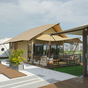 เต็นท์โรงแรมทำจากเหล็กแบบโมดูลาร์พร้อมปรับแต่งได้สำหรับห้องนอนห้องนั่งเล่นประตูทำจากไม้เนื้อแข็งเป็นมิตรกับสิ่งแวดล้อมเต็นท์วิลล่าสุดหรู - Product Image 4