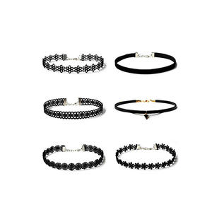 Offre Spéciale 6 pièces colliers noir velours tour de <span class=keywords><strong>cou</strong></span> ensemble classique gothique <span class=keywords><strong>tatouage</strong></span> dentelle tour de <span class=keywords><strong>cou</strong></span> pour les femmes - Product Image 1