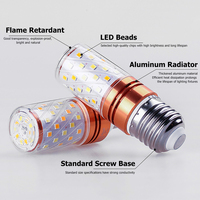 Lampe LED Foco à haute luminosité 12W 16W E27/E14 3000K/4000K/6500K, ampoules LED en aluminium, lumière de lustre décorative, CRI 90, 450 lumens