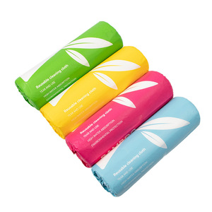 Rollo de Paño de Cocina de Fibra de Bambú, Grueso y Absorbente, Paño de Limpieza Rectangular de Color Sólido - Product Image 4