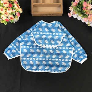 Bata de vestir impermeable para niños, babero delantal para bebé con botones, ropa de comedor sin necesidad de lavar, diseño para pintar la boca - Product Image 4