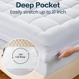Protège-<span class=keywords><strong>matelas</strong></span> matelassé imperméable épais et respirant, housse de <span class=keywords><strong>matelas</strong></span> ajustée lavable en machine, <span class=keywords><strong>anti</strong></span>-acariens, pour hôtel et maison - Product Image 3