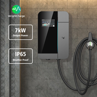 Cargador de Pared Inteligente para Vehículos Eléctricos Tipo 1 Tipo 2 GBT, 7kW 11kW 22kW con RFID, WiFi, OCPP, DLB para Uso en China y el Mercado Global, WrightCharge