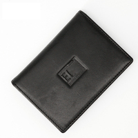 Dompet kulit Unisex, pemegang kartu profesional murah, Logo kustom, penutup terbuka, panjang huruf, ramah uang tunai