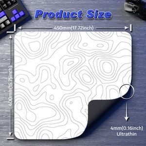 Tapis de souris de jeu Attack <span class=keywords><strong>Shark</strong></span> CM02, grand format, 450x400mm, 4mm d'épaisseur, résistant à l'eau, base en caoutchouc antidérapante, pour esports, PC gamer, en stock - Product Image 6