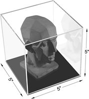 Entièrement assemblé 6x6x6 pouces clair carré acrylique vitrine Base noire anti-poussière en plastique présentoir objets de collection Action