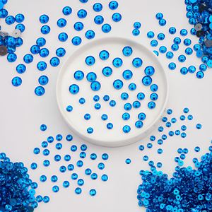 Brillantes pedrerías de resina epoxi azul Capri YAXI 243-6 de 6 mm con parte trasera plana y orificio central en forma de diamante para coser, accesorios de joyería - Product Image 5