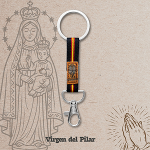 Vergine del pilastro in acciaio inox resistente moda collana pendente con stampa in rilievo e portachiavi - Product Image 2