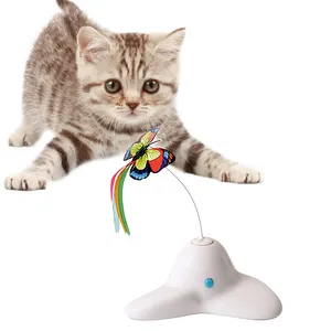 厂家批发带旋转蝴蝶的电动智能猫玩具
