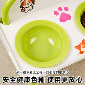 Comedero Doble Elevado para Mascotas de 14 cm para Gatos y Perros con Protección para el Cuello y Bandejas para Comida y Agua - Product Image 2