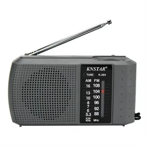 Knstar คุณภาพดีวิทยุ AM/FM แบบพกพาขนาดเล็ก K-265 ความไวสูงวิทยุพกพาแบตเตอรี่ AA ดําเนินการวิทยุแบบ Dual Band