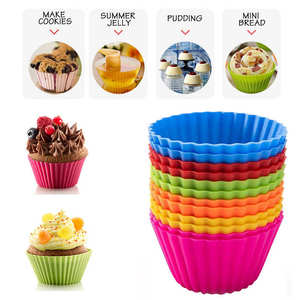 Moule de cuisson en silicone de qualité alimentaire, réutilisable, écologique et coloré pour muffins et cupcakes, vente en gros pour la maison - Product Image 2