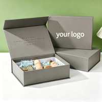 Caja de Regalo de Papel Rígido con Cierre Magnético Gris Mate con Logotipo Personalizado, Caja de Embalaje de Lujo para Cosméticos y Cuidado de la Piel con Impresión Interior