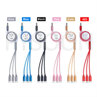 Tout en un 3 en 1 USB Data Line Tradeshow Fast Charging Retractable Cable 2in3 Computer Charger