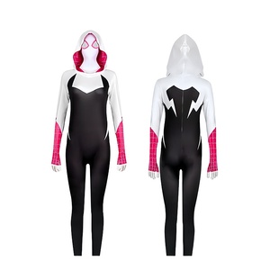Wholesale Satin <strong>Spiderman</strong> Custom Adult Nightgown with Cartoon Pattern Full Length Quick Dry Drawstring Closure Cosplay - Product Image 6