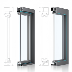 Fenêtre coulissante en aluminium à isolation thermique de style américain moderne, personnalisable en usine HUANYA, OEM/ODM, pour salon - Product Image 5