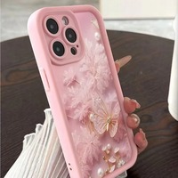 Nouvelle Coque de Téléphone Papillon Rose pour iPhone 17 16 15 14 13 12 11 Pro Max – Housse de Luxe pour Femmes et Filles
